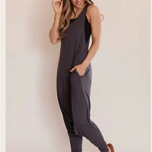 Momper Romper, Relaxed Charcoal Women’s Maternity Jumpsuit
